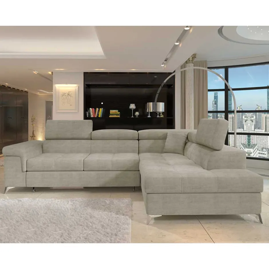 Stoffcouch mit Bettfunktion in Taupe - Moglesia^Wohnen Best