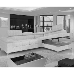 Stoffcouch mit Bettfunktion in Taupe - Moglesia^Wohnen Best