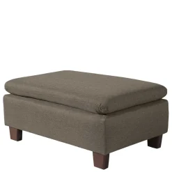 Stoffhocker in Beigegrau und Nussbaum - Abecra^Wohnen Sale