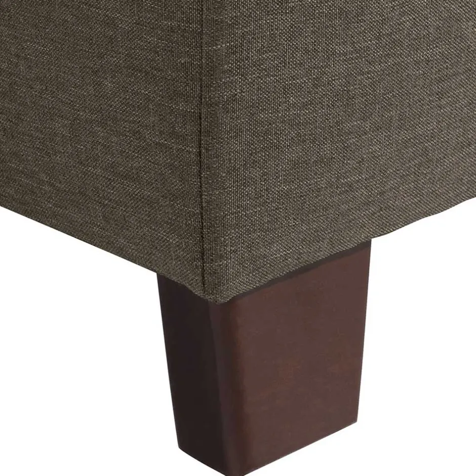 Stoffhocker in Beigegrau und Nussbaum - Abecra^Wohnen Sale