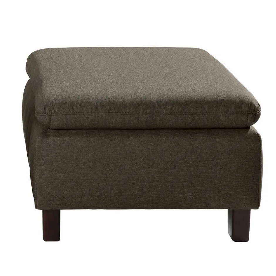 Stoffhocker in Beigegrau und Nussbaum - Abecra^Wohnen Sale