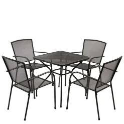 Streckmetall Tischgruppe in Anthrazit - Comanos (fünfteilig)^Wohnen Sale
