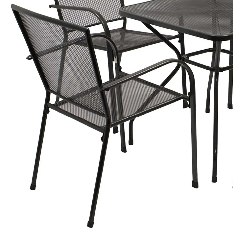 Streckmetall Tischgruppe in Anthrazit - Comanos (fünfteilig)^Wohnen Sale