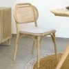 Stuhl mit Wiener Geflecht & Stoffsitz Beige - Fiorenza (2er Set)^Wohnen Outlet