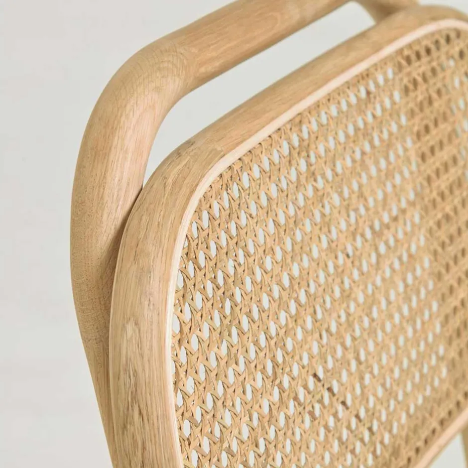 Stuhl mit Wiener Geflecht & Stoffsitz Beige - Fiorenza (2er Set)^Wohnen Outlet