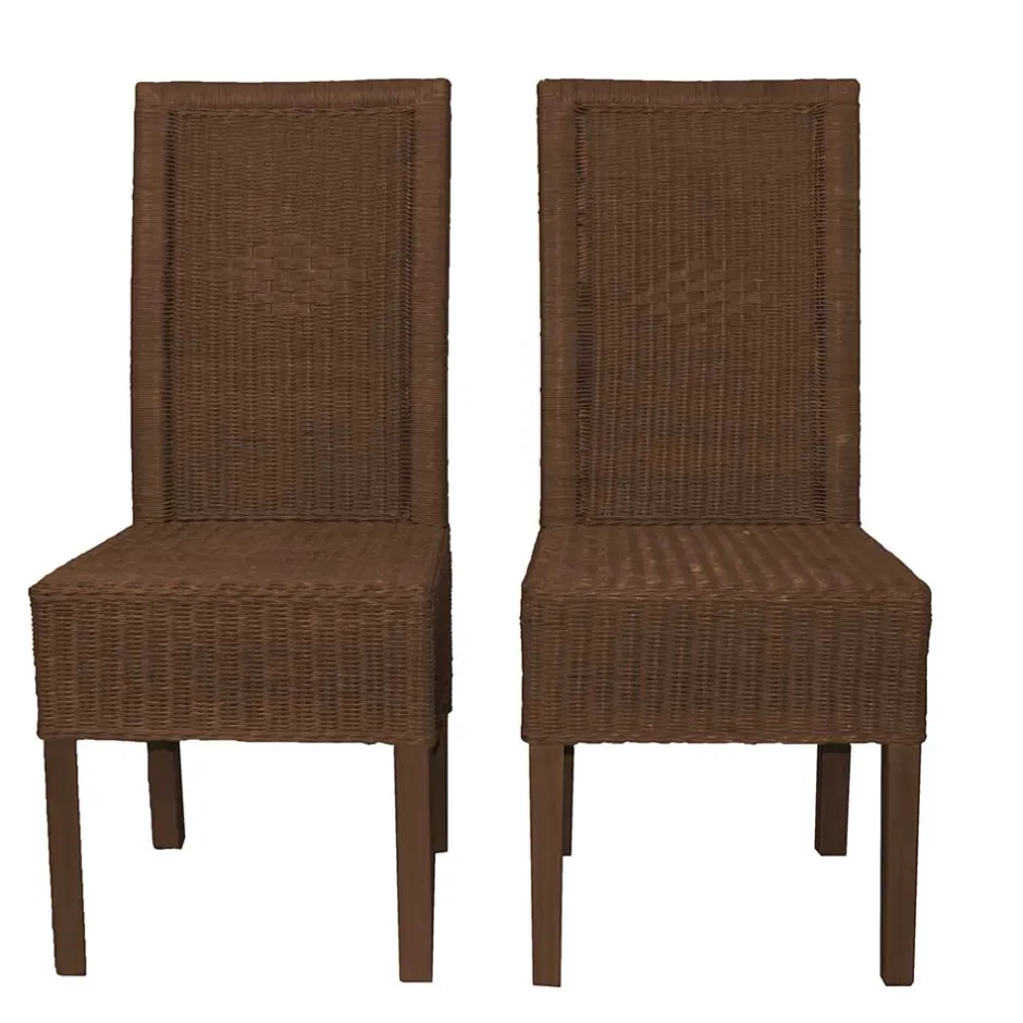 Stuhl Set Contrera in Braun (2er Set)^Wohnen