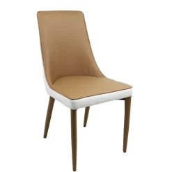 Wohnen Stuhlgrupppe in Weiß & Braun - Cynthia (fünfteilig)