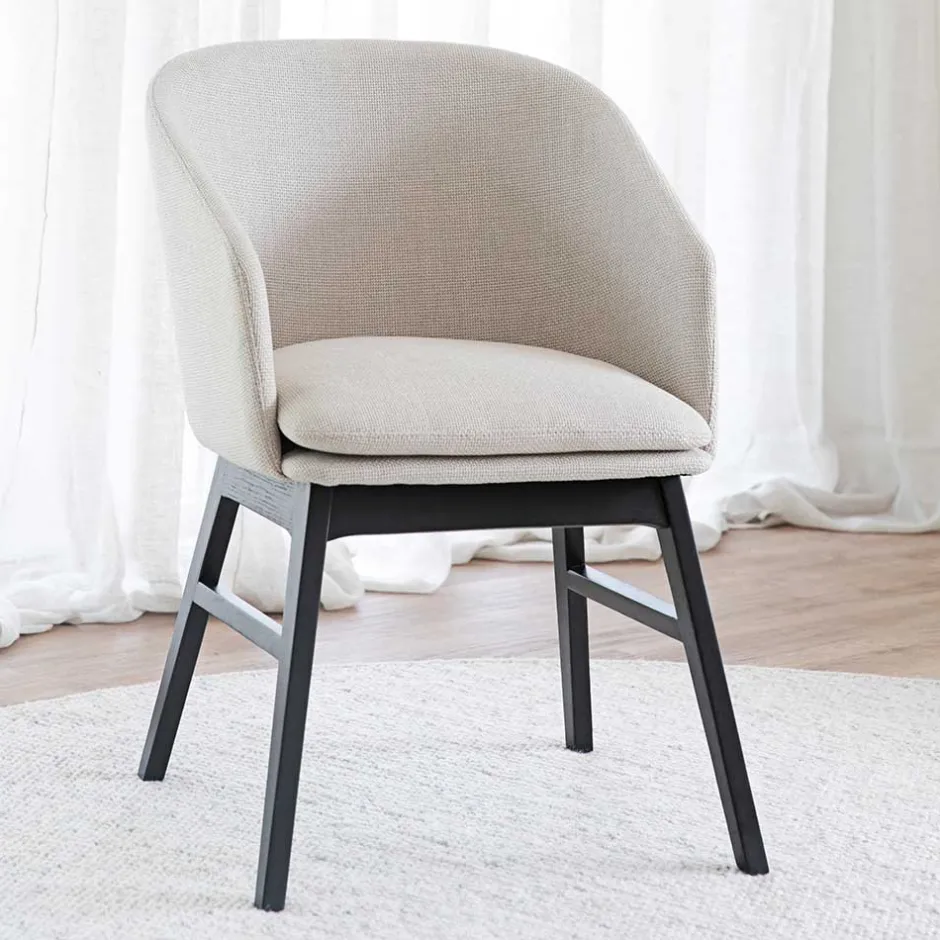 Stylischer Armlehnenstuhl in Beige - Cacamp (2er Set)^Wohnen Clearance