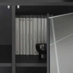 Stylisches Sideboard mit Spiegel Front in Rauchgrau - Odangelo^Wohnen Discount