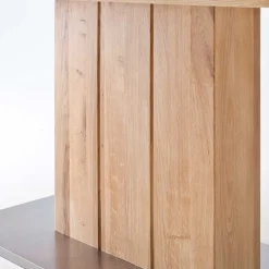 Säulen Esstisch mit Balkeneiche Powera & Bodenplatte mit Metall Mantel^Wohnen Outlet