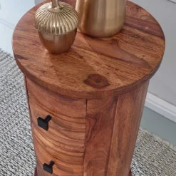 Säulenkommode aus Mangoholz mit drei Schubladen - Active^Wohnen Outlet