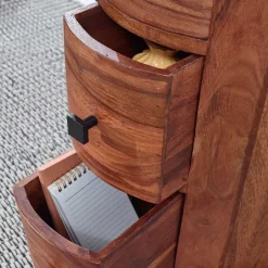 Säulenkommode aus Mangoholz mit drei Schubladen - Active^Wohnen Outlet