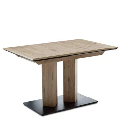 Wohnen Säulentisch in Wildeiche Optik & Schwarz - Annimo