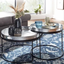 Tablett Couchtische in Silber - Astuto (zweiteilig)^Wohnen Hot