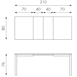 Taupefarbener Esstisch mit 2 Einlegeplatten Bino aus Holz teilmassiv^Wohnen New