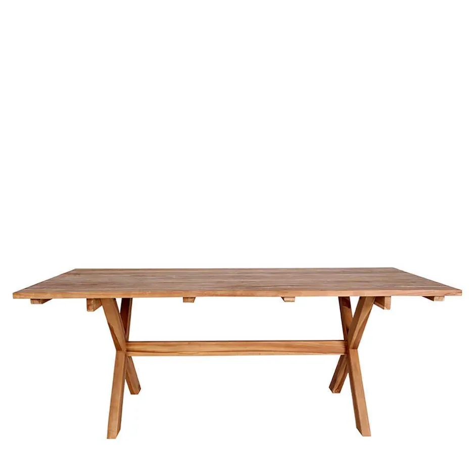 Teak Altholz Tisch & Kunstrattan Stühle - Dariofa (siebenteilig)^Wohnen Online