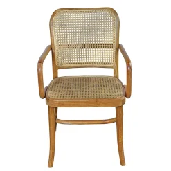 Wohnen Teak Armlehnenstuhl mit Wiener Geflecht - Crasidio