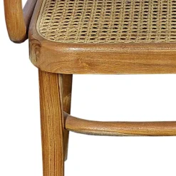 Wohnen Teak Armlehnenstuhl mit Wiener Geflecht - Crasidio