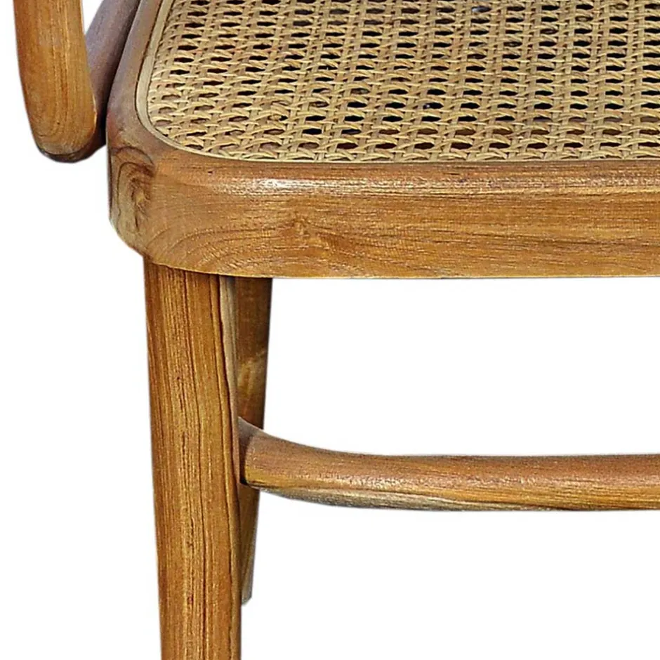 Wohnen Teak Armlehnenstuhl mit Wiener Geflecht - Crasidio
