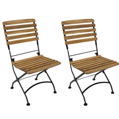 Wohnen Teak Biergartenstühle klappbar - Middle (2er Set)