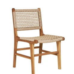 Wohnen Teak Holzstühle mit Kordelgeflecht - Merlan (2er Set)