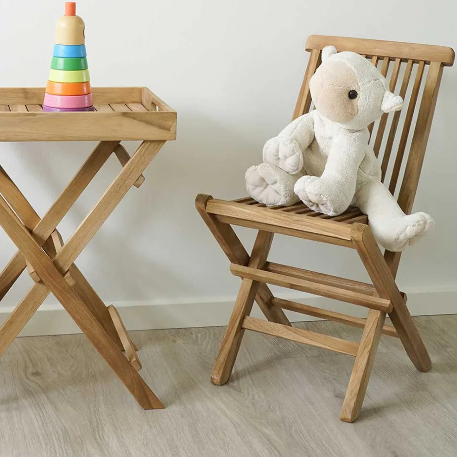 Teak Kinderstühle mit 33 cm Sitzhöhe - Almente (2er Set)^Wohnen Discount