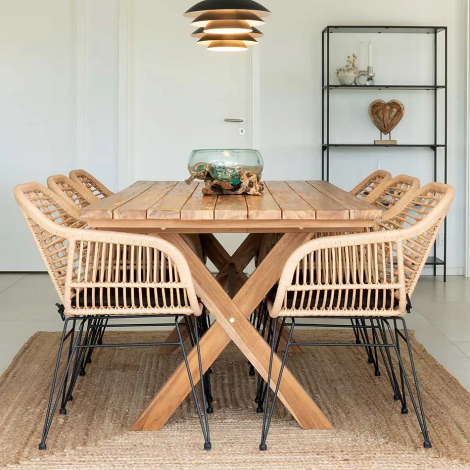 Teak Recyclingholz Esstisch & Stühle - Placer (siebenteilig)^Wohnen Best