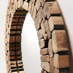 Wohnen Teak Spiegel Polcadaz mit Mosaik Holz Rahmen