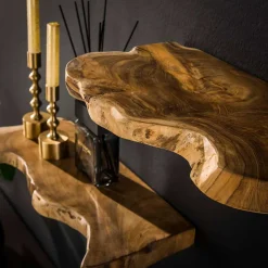 Teak Wandboard Trio mit Naturkanten - Matthis (dreiteilig)^Wohnen Online