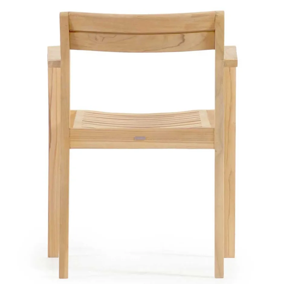 Wohnen Teakholz Gartenstühle naturbelassen - Ginhopa (6er Set)