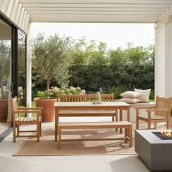 Wohnen Teakholz Gartentisch-Gruppe massiv - Crajeva (fünfteilig)