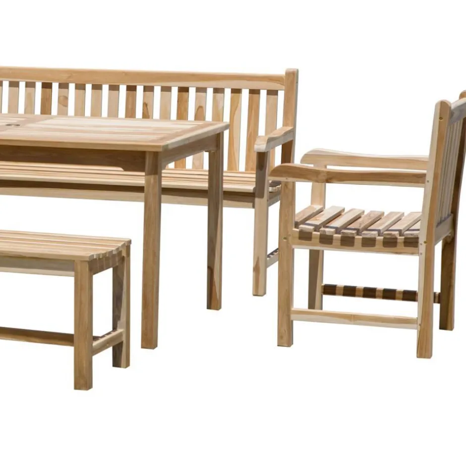 Wohnen Teakholz Gartentisch-Gruppe massiv - Crajeva (fünfteilig)