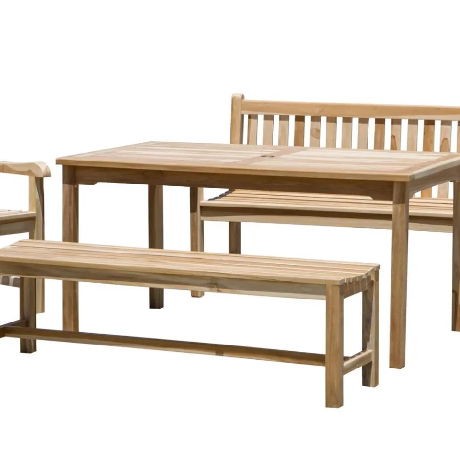 Wohnen Teakholz Gartentisch-Gruppe massiv - Crajeva (fünfteilig)