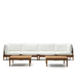 Teakholz Lounge modular & 2 Couchtische - Palm (sechsteilig)^Wohnen New