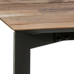 Wohnen Teakholz Tisch mit Stahl Gestell Schwarz - Hariesca