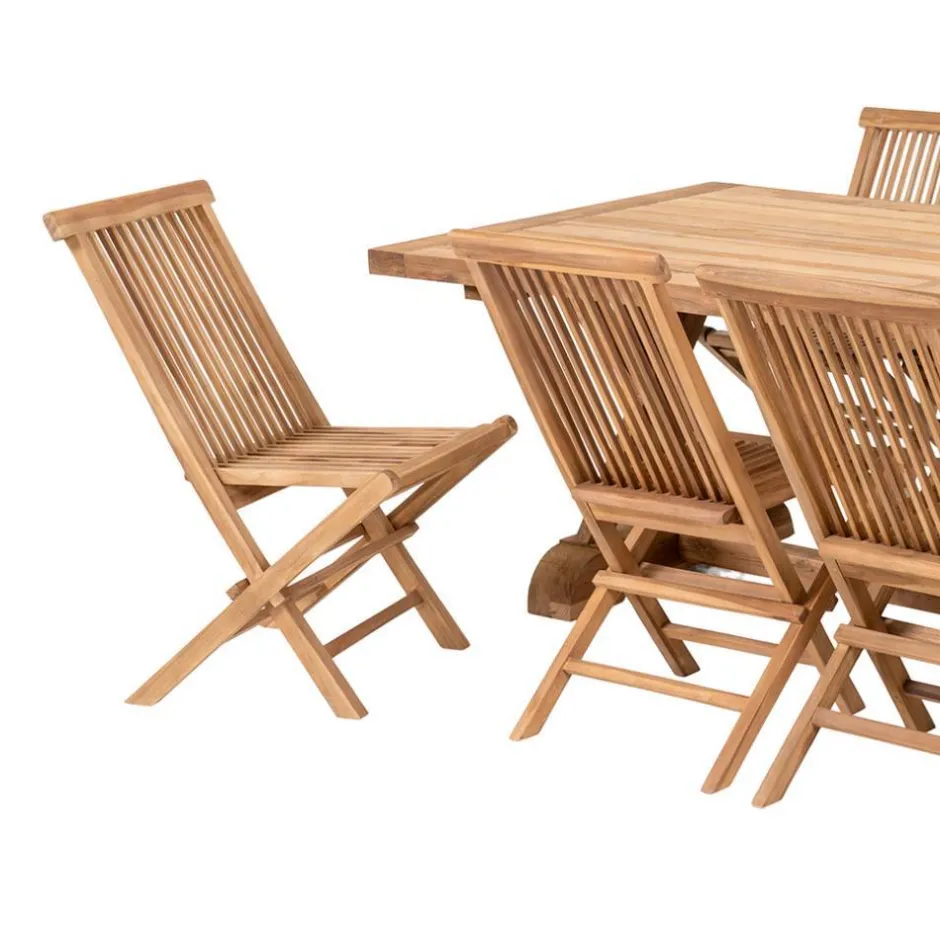 Teakholz Tischgruppe mit acht Stühlen - Kaena (neunteilig)^Wohnen Discount