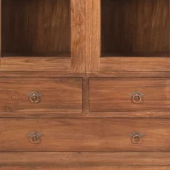 Teakholz Vitrinenschrank Mangato im Landhausstil^Wohnen Discount