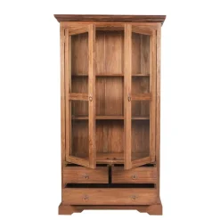Teakholz Vitrinenschrank Mangato im Landhausstil^Wohnen Discount