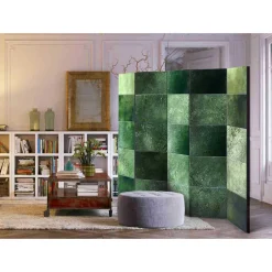 Wohnen 5-teiliger Leinwand Paravent in Grün - Yushu