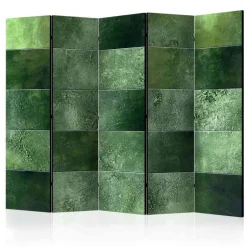 Wohnen 5-teiliger Leinwand Paravent in Grün - Yushu