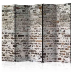 5-teiliger Paravent Mauer in Braun Weiß - Toronto^Wohnen Outlet