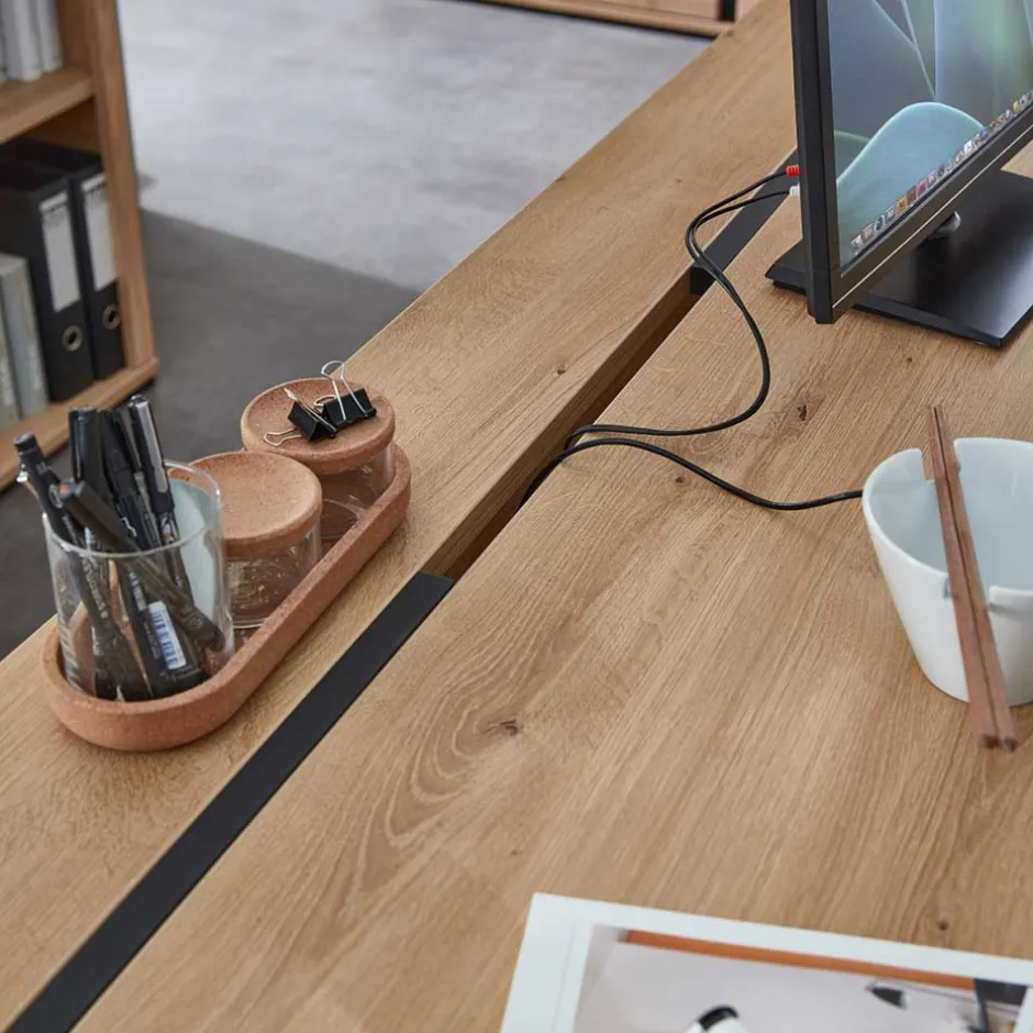 Wohnen Teilmassive Büroeinrichtung als Set - Emly (fünfteilig)