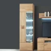 Teilmassive Standvitrine in Eiche Bianco Pontros optional mit LED^Wohnen Clearance