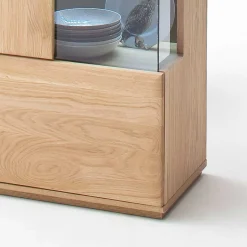 Teilmassive Standvitrine in Eiche Bianco Pontros optional mit LED^Wohnen Clearance