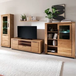 Teilmassive TV Wohnwand - Möbelset - Vlacoma (vierteilig)^Wohnen Hot