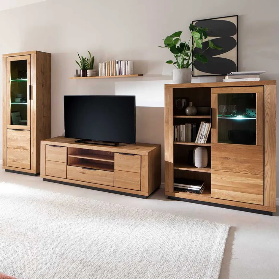 Teilmassive TV Wohnwand - Möbelset - Vlacoma (vierteilig)^Wohnen Hot