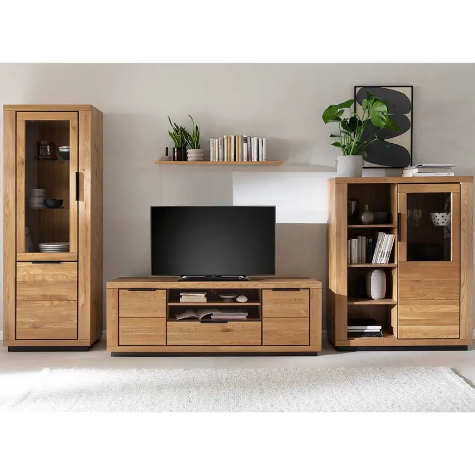 Teilmassive TV Wohnwand - Möbelset - Vlacoma (vierteilig)^Wohnen Hot
