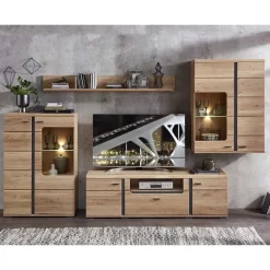 Wohnen Teilmassive Wohnwand Set - Mattadore (vierteilig)