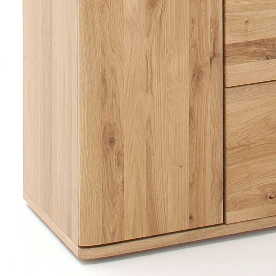 Wohnen Teilmassive Wohnzimmervitrine in Eiche - Crokas