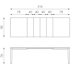 Teilmassiver Ausziehtisch Esche Cibiao in 2 Größen^Wohnen